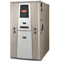 A large, high efficiency furnace with an electronic control panel.